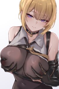 Rating: Questionable Score: 59 Tags: bodysuit breast_grab e.c.ho evelyn_chevalier nipples no_bra see_through zenless_zone_zero User: Arsy