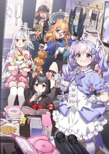 animal_ears blue_archive endou_shimiko garter halo komakaze_rabu kusaka_shi megane morizuki_suzumi seifuku shizuyama_mashiro stockings swimsuits thighhighs uniform uzawa_reisa weapon
