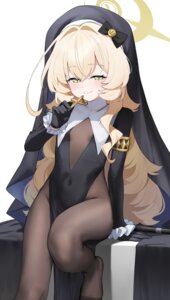 blue_archive bodysuit dombear halo nun professor_niyaniya