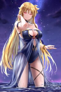 fate_testarossa garter mahou_shoujo_lyrical_nanoha mahou_shoujo_lyrical_nanoha_strikers see_through sougetsu_izuki swimsuits wet