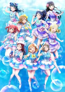 garter kunikida_hanamaru kurosawa_dia kurosawa_ruby love_live!_(series) love_live!_sunshine!! matsuura_kanan ohara_mari sakurauchi_riko skirt_lift tagme takami_chika thighhighs tsushima_yoshiko uniform watanabe_you