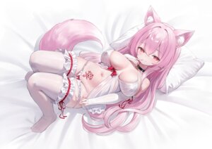 Rating: Questionable Score: 16 Tags: animal_ears erect_nipples garter keibeam lingerie pantsu panty_pull see_through tail tattoo thighhighs undressing User: KenB