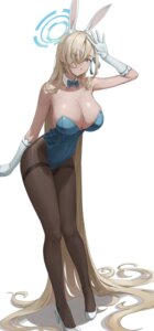 animal_ears blue_archive bunny_ears bunny_girl halo heels ichinose_asuna no_bra pantyhose smoothatin