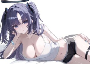 bandaid blue_archive garter halo hayase_yuuka kkato no_bra