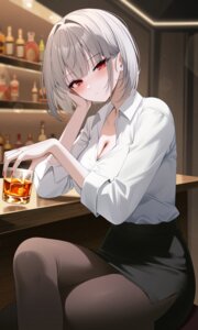 Rating: Questionable Score: 42 Tags: cleavage dress_shirt iyusei_02 open_shirt pantyhose skirt_lift User: VigorousMMM