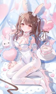 animal_ears bunny_ears bunny_girl heels hoshimiya_choco no_bra pantyhose satoupote tail vlash wings