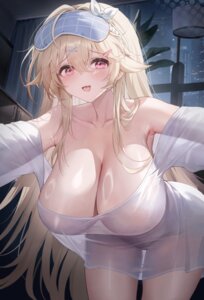 anchorage_(azur_lane) azur_lane jihua_tong no_bra see_through