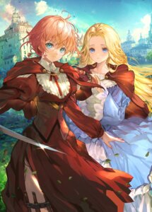 Rating: Safe Score: 11 Tags: alia_(otosaba) dress garter hitaki_yuu otome_game_no_heroine_de_saikyou_survival sword torn_clothes weapon User: himeno_nanako