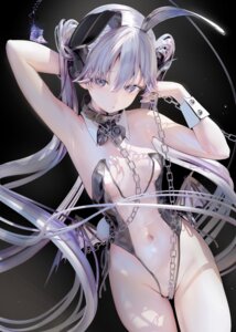 animal_ears bunny_ears bunny_girl devil horns iijima_masashi loli no_bra nopan pussy see_through tail wings