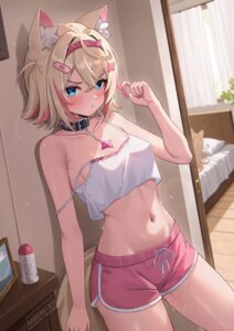 animal_ears ardenlolo bandaid fuwawa_abyssgard hololive hololive_english horns inumimi lingerie loli mococo_abyssgard tail wet