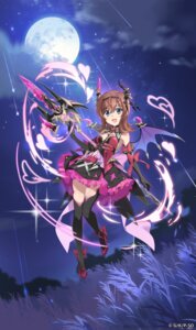 eguchi_yume heels horns no_bra strike_the_blood tagme thighhighs weapon wings