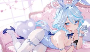 animal_ears bunny_ears bunny_girl furina garter genshin_impact heels heterochromia no_bra pantyhose rrr_gns_(riuriu_1212) tail