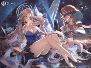 azur_lane dress garter heels lexington_(azur_lane) no_bra pantyhose saratoga_(azur_lane) skirt_lift tagme