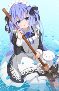 fleina_note gochuumon_wa_usagi_desu_ka? kafuu_chino maid waitress wet