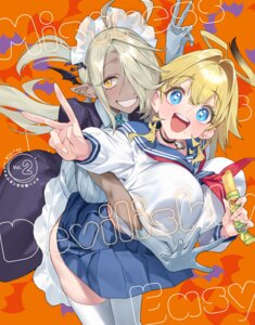 Rating: Questionable Score: 16 Tags: ami_(kanachoro) cream disc_cover jeanne_(kanachoro) kanan-sama_wa_akumade_choroi maid nonco pointy_ears seifuku skirt_lift thighhighs wings User: VigorousMMM