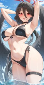 angel bikini blue_archive garter hanekawa_hasumi hayasi_iru swimsuits wet wings