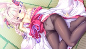 Rating: Questionable Score: 45 Tags: animal_ears bra bunny_ears inashiro_mikoto kimono lump_of_sugar madohi_shiroki_no_kamikakushi moekibara_fumitake open_shirt pantsu pantyhose see_through skirt_lift User: k25c2yf
