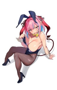 animal_ears bunny_ears bunny_girl heels kanan-sama_wa_akumade_choroi no_bra nonco pantyhose pointy_ears tail takakiyo_kanan