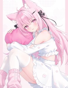 Rating: Safe Score: 47 Tags: animal_ears shano_hiyori skirt_lift thighhighs User: Anonymous