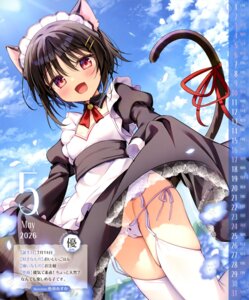 Rating: Questionable Score: 21 Tags: animal_ears calendar cameltoe garter_belt maid nekomimi pantsu see_through shikitani_asuka skirt_lift stockings string_panties tail thighhighs thong User: drop