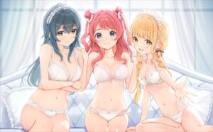 bra breast_hold fujinomiya_reicho fujita_kotone gakuen_idolm@ster hanami_saki lingerie loli pantsu the_idolm@ster thong tsukimura_temari