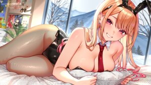 animal_ears bunny_ears bunny_girl kitagawa_marin newmoonshira no_bra pantyhose sono_bisque_doll_wa_koi_wo_suru