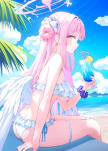 angel artist_revision ass bikini blue_archive funii garter misono_mika swimsuits wings
