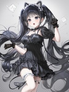 Rating: Safe Score: 40 Tags: animal_ears dress garter gothic_lolita kamyu_(kamyu0_0) lolita_fashion nekomimi no_bra see_through skirt_lift tail User: Anonymous