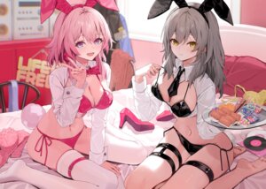 Rating: Questionable Score: 75 Tags: animal_ears bikini bunny_ears garter honkai:_star_rail march_7th motto_(night_wear) panty_pull stelle swimsuits tail thighhighs User: Anonymous
