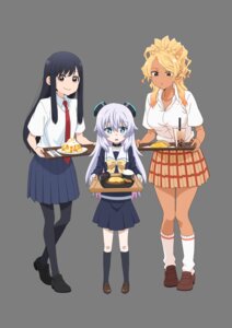 alma-chan_wa_kazoku_ni_naritai cleavage crossover food_court_de_mata_ashita. kamizato_alma open_shirt pantyhose seifuku tagme transparent_png wada_(foodcourtjk) yamamoto_(foodcourtjk)