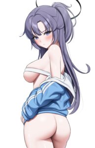 Rating: Questionable Score: 45 Tags: ass blue_archive bottomless gym_uniform halo hayase_yuuka merrick no_bra open_shirt User: KenB