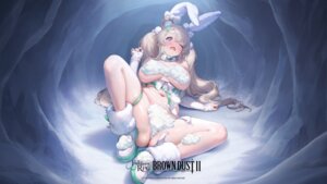Rating: Questionable Score: 55 Tags: animal_ears breasts brown_dust_ii bunny_ears bunny_girl cream garter no_bra nopan origami tyr wallpaper User: blooregardo