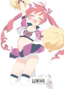 cheerleader hazuki_watora kani_biimu loli pantsu skirt_lift thighhighs wet