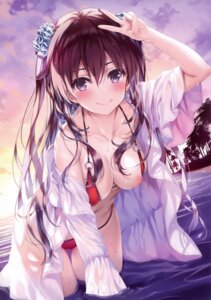 Rating: Questionable Score: 95 Tags: bikini breasts comic_aun misaki_kurehito nipples open_shirt see_through swimsuits wet wet_clothes yuzuki_kanna User: fireattack