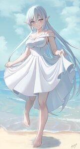 Rating: Questionable Score: 15 Tags: dress elf may9 no_bra pointy_ears skirt_lift User: VigorousMMM
