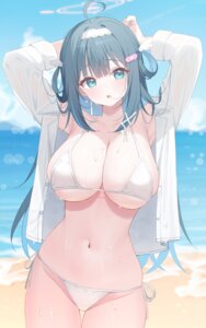 Rating: Questionable Score: 41 Tags: amano_nene_(vtuber) bandaid bikini deyui dress_shirt halo indie_virtual_youtuber open_shirt see_through swimsuits thong wet wet_clothes User: lacepanties