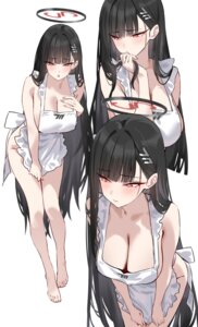 blue_archive halo naked_apron shigure tsukatsuki_rio