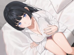 dress_shirt no_bra open_shirt pantsu see_through sutochan