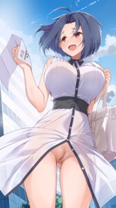 dress miura_azusa mk nopan pussy see_through skirt_lift the_idolm@ster uncensored