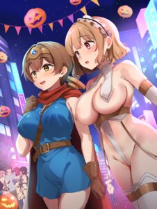 areola dress genderswap halloween no_bra nopan sword thighhighs yutsuki_tsuzuri