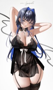 Rating: Questionable Score: 19 Tags: garter_belt hololive hololive_english lingerie lyusiola ouro_kronii pantsu see_through stockings thighhighs User: whitespace1