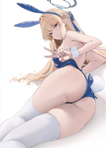 Rating: Questionable Score: 19 Tags: animal_ears ass asuma_toki blue_archive bunny_ears bunny_girl halo matsukan_(dug_pile) no_bra tail thighhighs User: Spidey