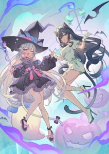 Rating: Safe Score: 26 Tags: animal_ears bandaid halloween heels icomochi nekomimi nurse skirt_lift tail thighhighs weapon witch User: Anonymous