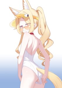 animal_ears ass blue_archive kitsune loli megane pussy swimsuits tail uncensored wet yizi_(yizi_official) yurizono_seia