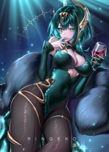 dress genshin_impact nefer no_bra pantyhose ringeko-chan