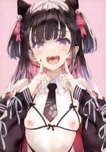Rating: Questionable Score: 116 Tags: animal_ears bra comic_aun comic_aun_jirai-kei_girl lingerie misaki_kurehito nekomimi nipples open_shirt User: fireattack