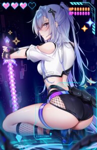 Rating: Questionable Score: 40 Tags: ass bandaid fishnets heels honkai:_star_rail rimuu silver_wolf_(honkai:_star_rail) sword User: Anonymous