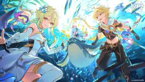 genshin_impact tagme thighhighs wallpaper wet