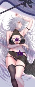 bikini fate/grand_order garter jeanne_d'arc jeanne_d'arc_alter_(fate) panty_pull penguintake see_through swimsuits thighhighs