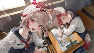Rating: Safe Score: 29 Tags: animal_ears bandaid chii_(chiiriring) halo seifuku selfie tail User: Anonymous